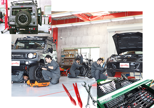 車いじりのための専用スペース「amon BASE」