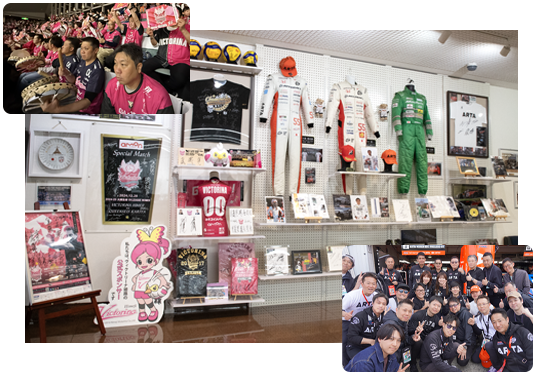 エントランスにレーシングスーツ?